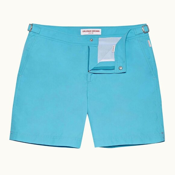 Orlebar Brown sz 30 BULLDOG Mid Length Swim Shorts Aqua